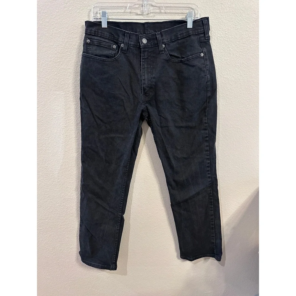 Levi's 514 Straight Fit Jeans Black Denim Pants Mens W34 L30